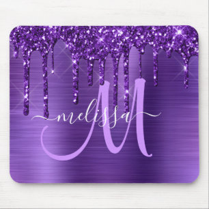Bruk av Lila Glitter Push Metall Monogram Musmatta