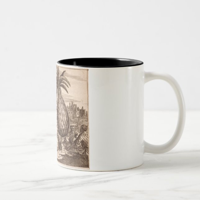 Bruka stora ananas, illustration från en desc Två-Tonad mugg (Höger)