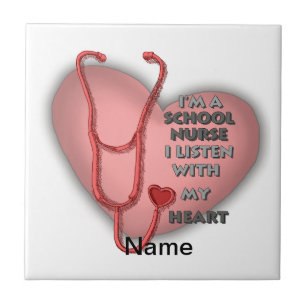 Bruksanpassad benämning för School Nurse Red Heart Kakelplatta