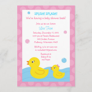 Bruksanvisning för gummi Ducky Anka Baby Shower Inbjudningar