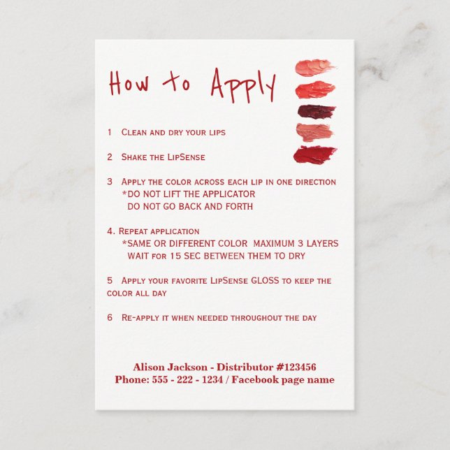 Bruksanvisning för Lipstick-distributör (Framsida)