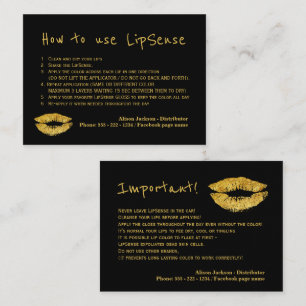 Bruksanvisning för lipsticksdistributör glam visitkort