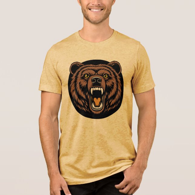 Brüllande Björn Kraftsymbol T Shirt (Framsida)