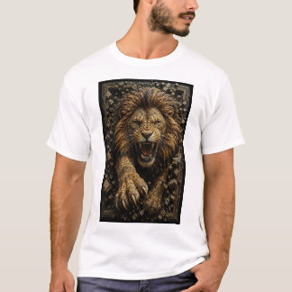 Brüllande Lejon – 3D Mikro Mosaik T Shirt