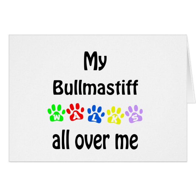 Brullmastiff Walks Design Hälsningskort (Framsidan Horizontal)