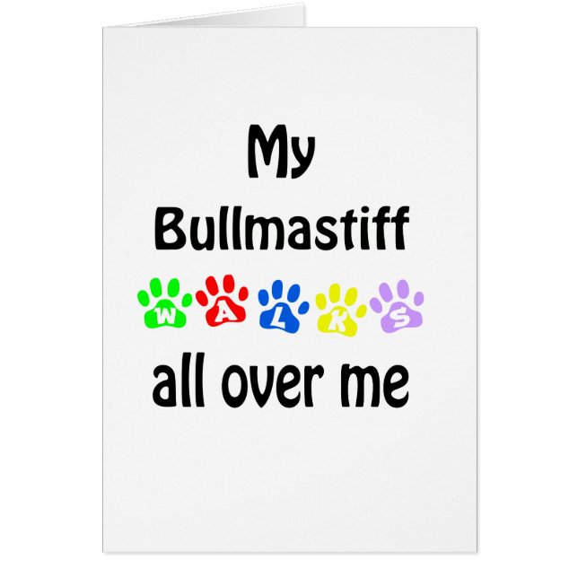Brullmastiff Walks Design Hälsningskort (Framsidan)