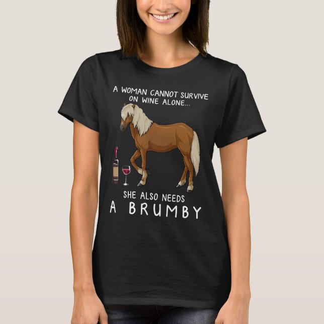 Brumby Horse och Vin Horse Passande T Shirt (Framsida)