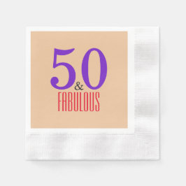 Brun 50 och blomstrande födelsedag pappersservett