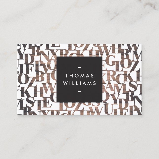 Brun Abstrakt Brevblanketter Författare, Författar Visitkort (Framsida)