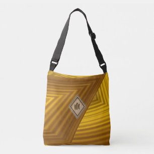 Brun Abstrakt Geometric Design 2 Axelväska