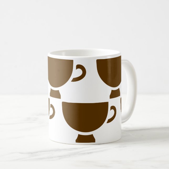 Brun Abstrakt Kaffemugg (Framsida höger)