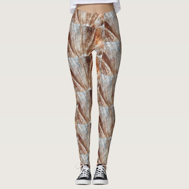 Brun Abstrakt Leggings (Framsida)