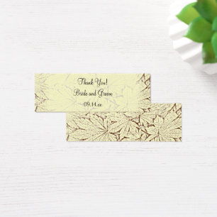 Brun Abstrakt Maple Löv Fall Wedding Favor Tag Litet Visitkort