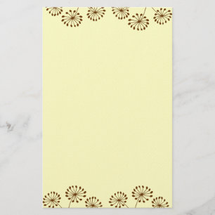 Brun Abstrakt Maskros Blommig Brevpapper