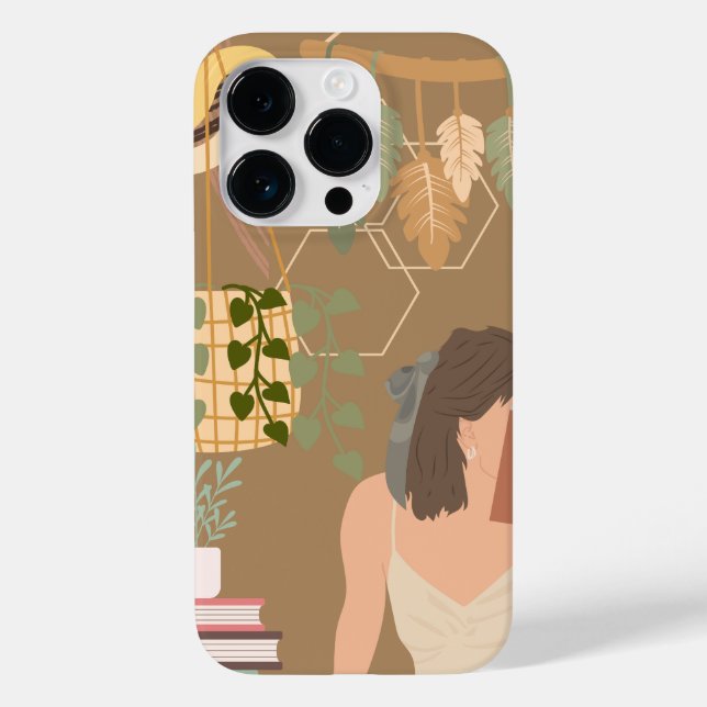 Brun Aesthetic Woman Reading Book (Baksida)