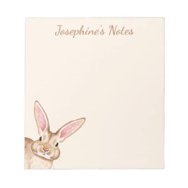 Brun akvarellkanin med stora öron Söt påsk Anteckningsblock