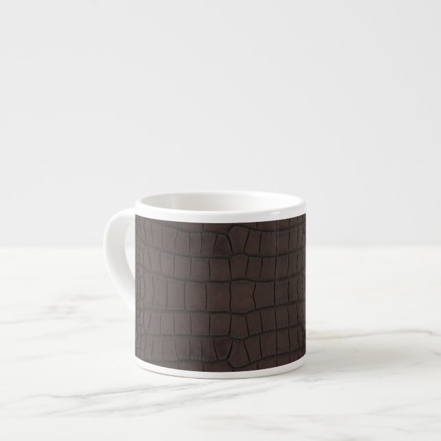 Brun Alligator Struktur Skriv ut Espressomugg (Framsida vänster)