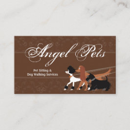 Brun älsklings- sittahund som går visitkort