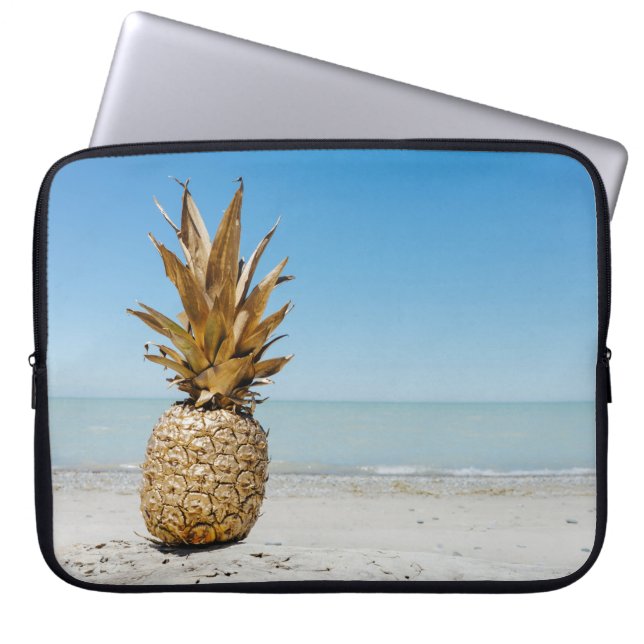 Brun ananas frukt på kustland laptop fodral (Framsidan)