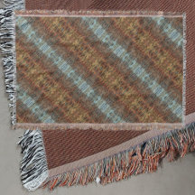 Brun Aqua och Orange Tribal Abstrakt Stripe