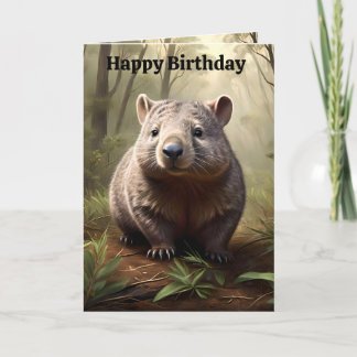 Brun australisk wombat, födelsedagskort kort