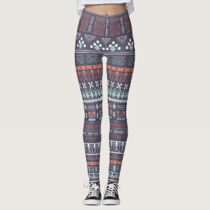 Brun Aztec multiblend Kvinnors ben Leggings