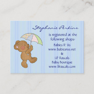 Brun Baby Bear Shower-registerkort Tilläggskort