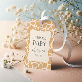 Brun Baby Pojke Giraff Presentetikett