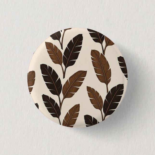   Brun bananblad Botanisk pin-knapp Knapp (Framsida)