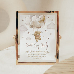 Brun barnässtövel Säg inte Baby Poster