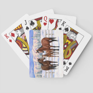 Brun Bay-kvartershorn i Snö Casinokort
