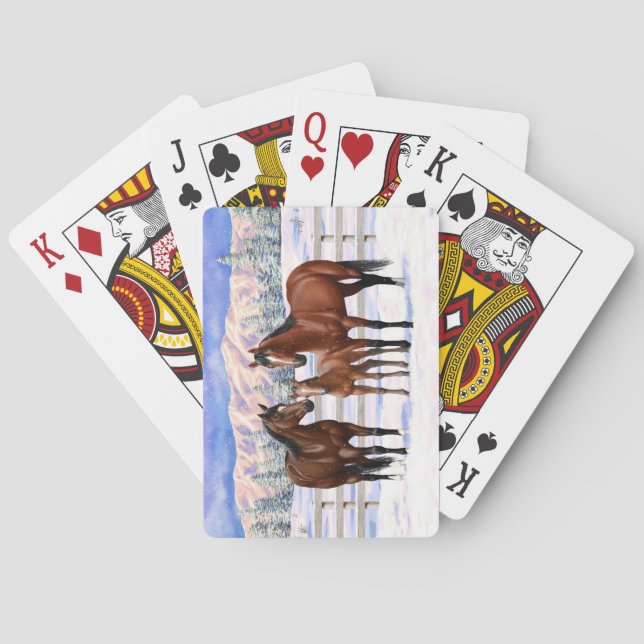 Brun Bay-kvartershorn i Snö Casinokort (Baksidan)