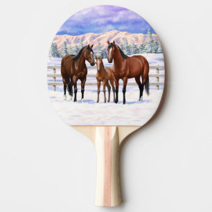 Brun Bay-kvartershorn i Snö Pingisracket