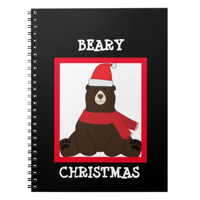 Brun Beary-julfoto - bärbar dator Anteckningsbok (Framsidan)