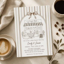 Brun Bebe Café Hem Cafe Barnkalas Inbjudan