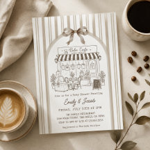 Brun Bebe Café Hem Cafe Barnkalas Inbjudan