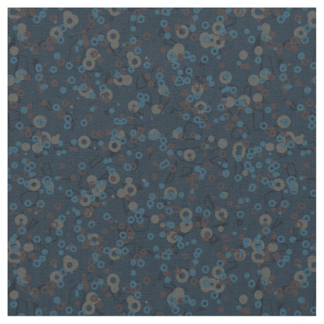 brun beige blå geometrisk tyg (Närbild)