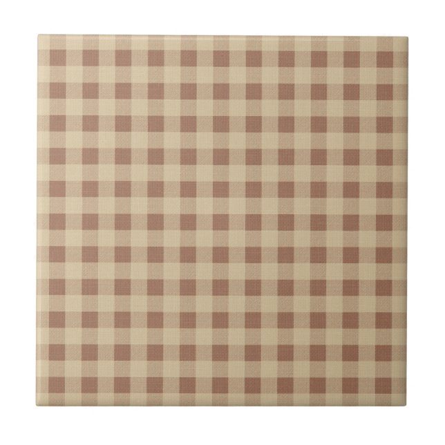 Brun Beige Buffalo Rutig Landlig Kakelplatta (Framsidan)