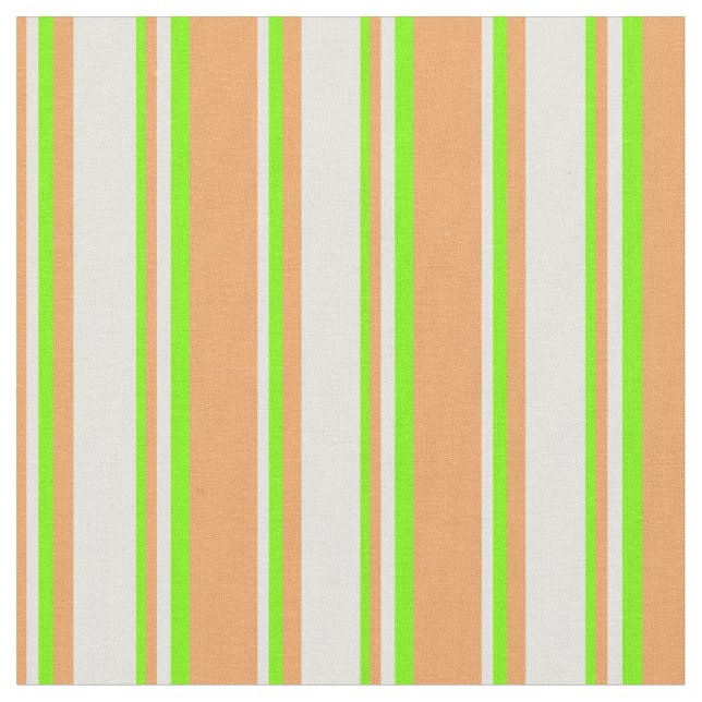 Brun, Beige & Grönt Färgad Led Mönster Tyg (Närbild)