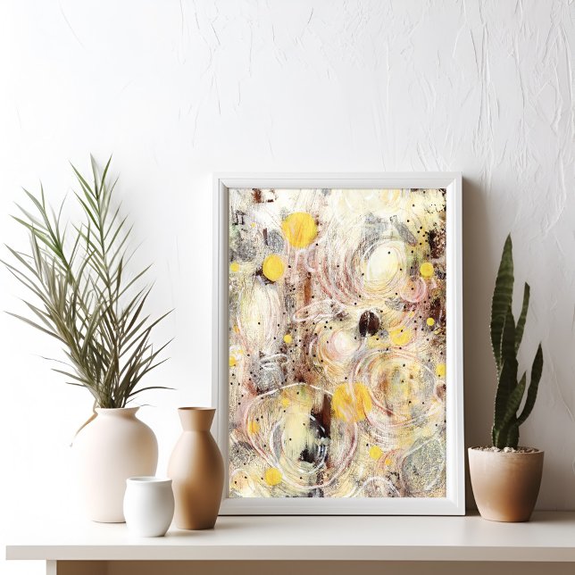 Brun Beige Modern Abstrakt Konstaffisch Poster (Skapare uppladdad)