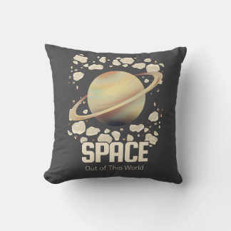 Brun Beige Saturnus Planet Kudde