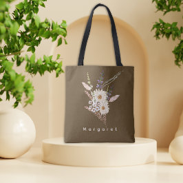 Brun Beige Snyggt Blommigt Chic till väska