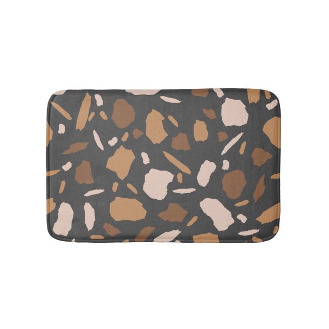 Brun, Beige, Tan och Grå Terrazzo Mönster Badrumsmatta (Framsidan)
