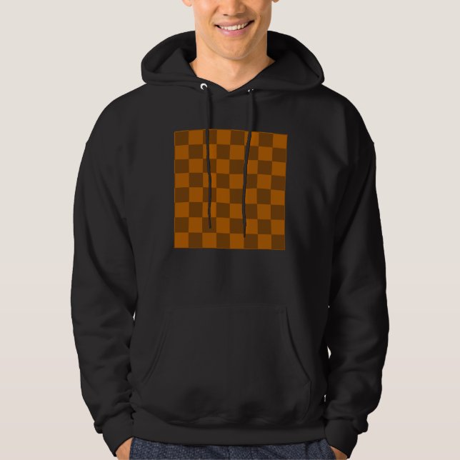Brun Beige - utskrift av markerat block Hoodie (Framsida)