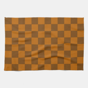 Brun Beige - utskrift av markerat block Kökshandduk