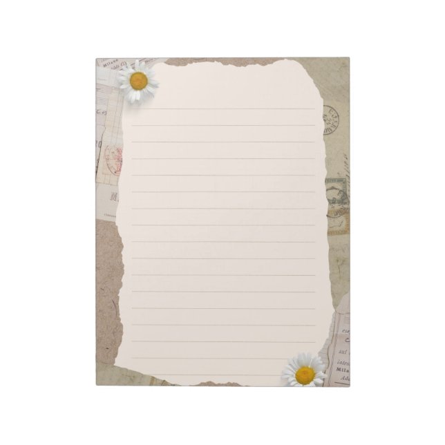 Brun Beige-Vintage, skrapbollinje Anteckningsblock (Roterad)