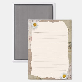 Brun Beige-Vintage, skrapbollinje Magnet