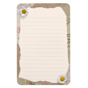 Brun Beige-Vintage, skrapbollinje Magnet