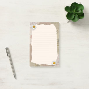 Brun Beige-Vintage, skrapbollinje Post-it Block