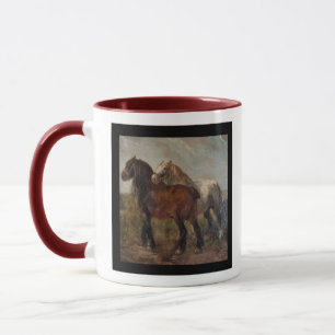 Brun belgisk Draft Horse Fine Art Painting: Mugg